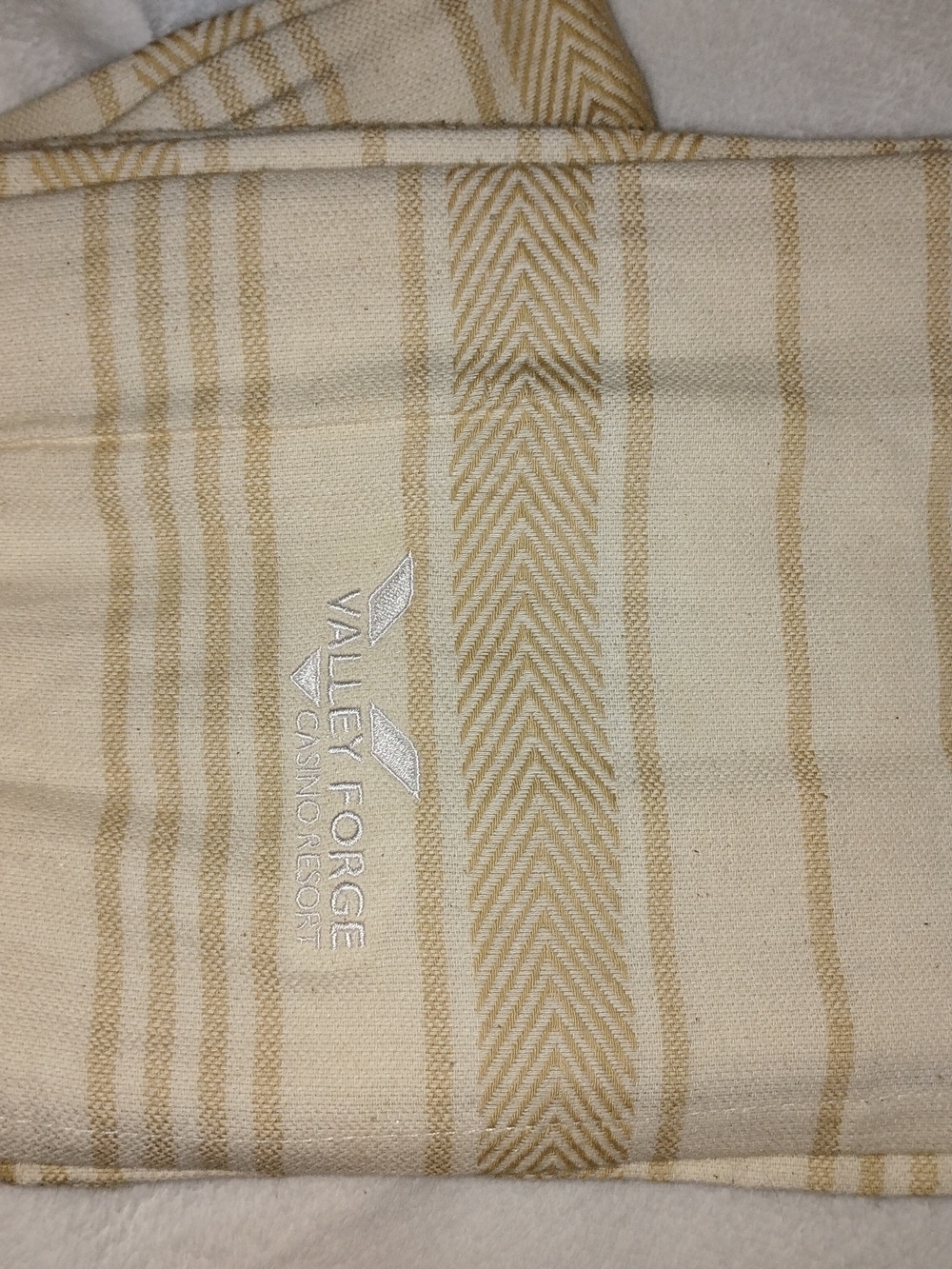 Cream & Tan Striped Home Throw Blanket